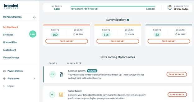 earn credit with Branded Surveys