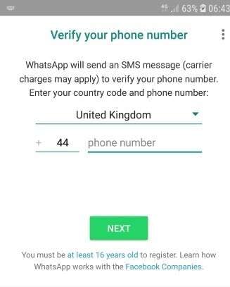 login whatsapp with phone number