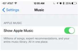 apple music toggle