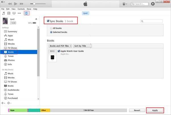 enable sync books and click apply