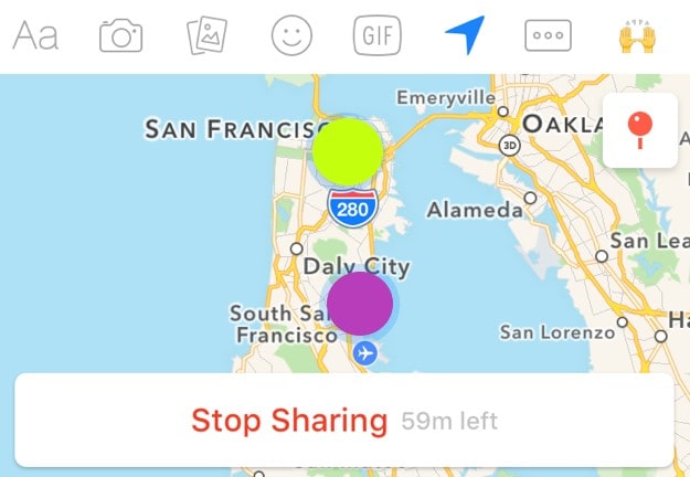 facebook messenger live location