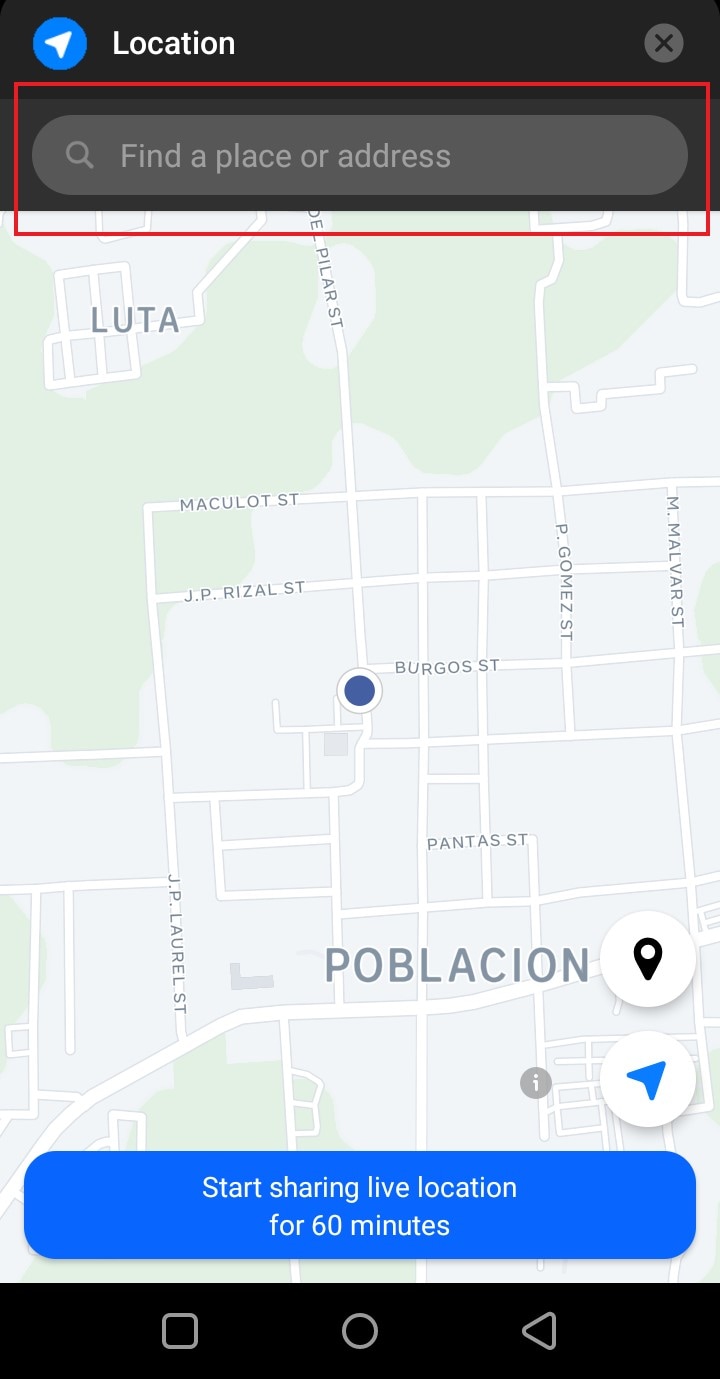 search location on messenger