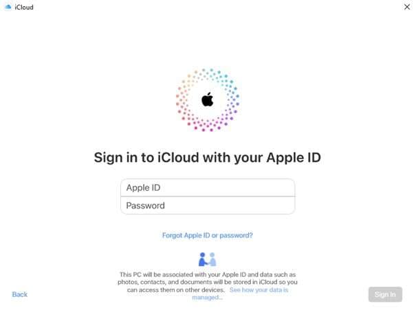 log in with your apple id and password.