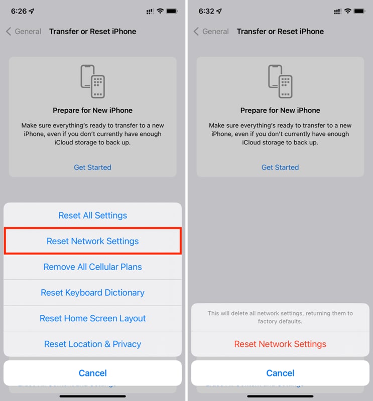 choose reset network settings