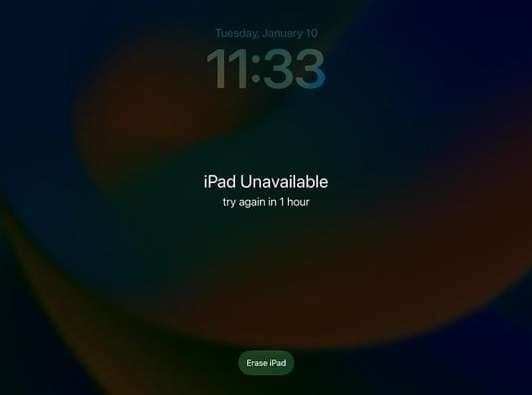 Erase iPad to fix iPad security lockout