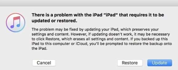 Using iTunes to fix iPad security lockout