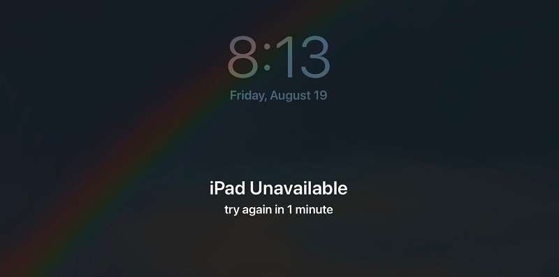 iPad unavailable screen