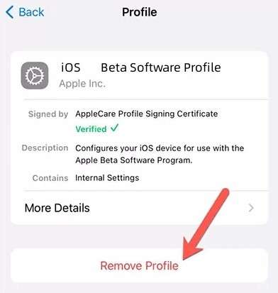 removing beta profile