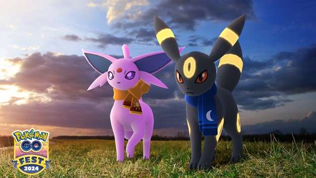 day scarf espeon and night scarf umbreon for pokemon go fest 2024