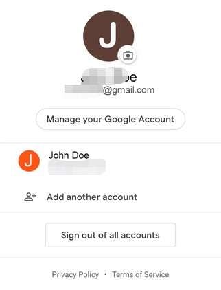 choose to manage google account. 