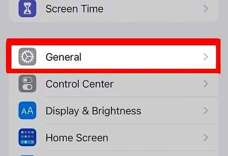 iphone settings - general