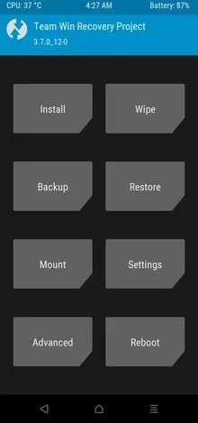 install button in twrp