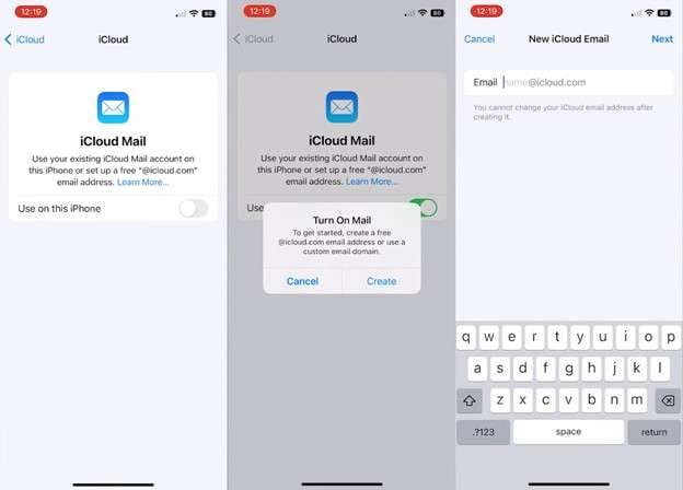 create an icloud id