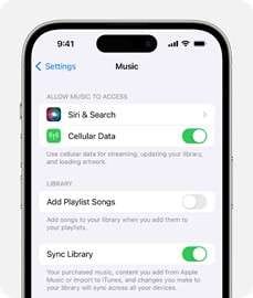 sync library on iPhone.