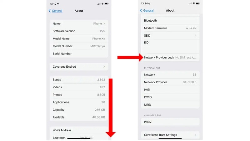 netwerk provider lock details