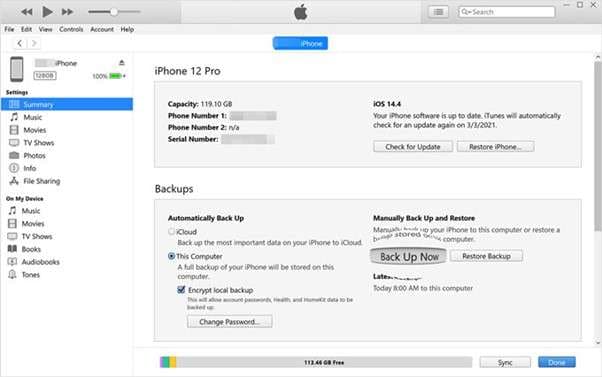 using itunes for transfer