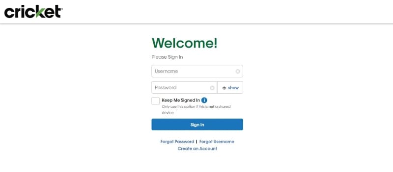 cricket sign in online