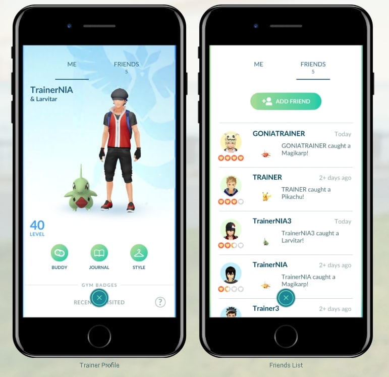 access friends list in pokemon go