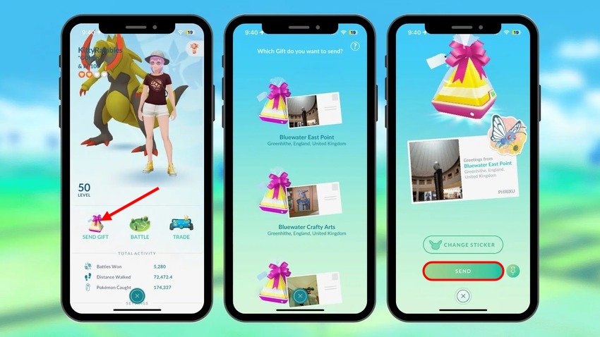 sending a pokémon go gift