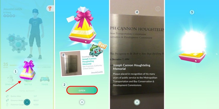 opening a pokémon go gift