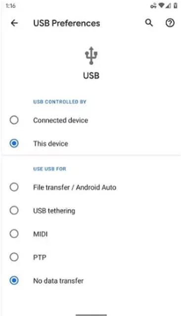 Select File Transfer from the Options