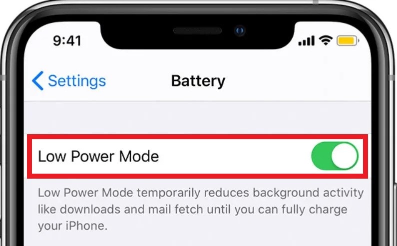 turn off low power mode