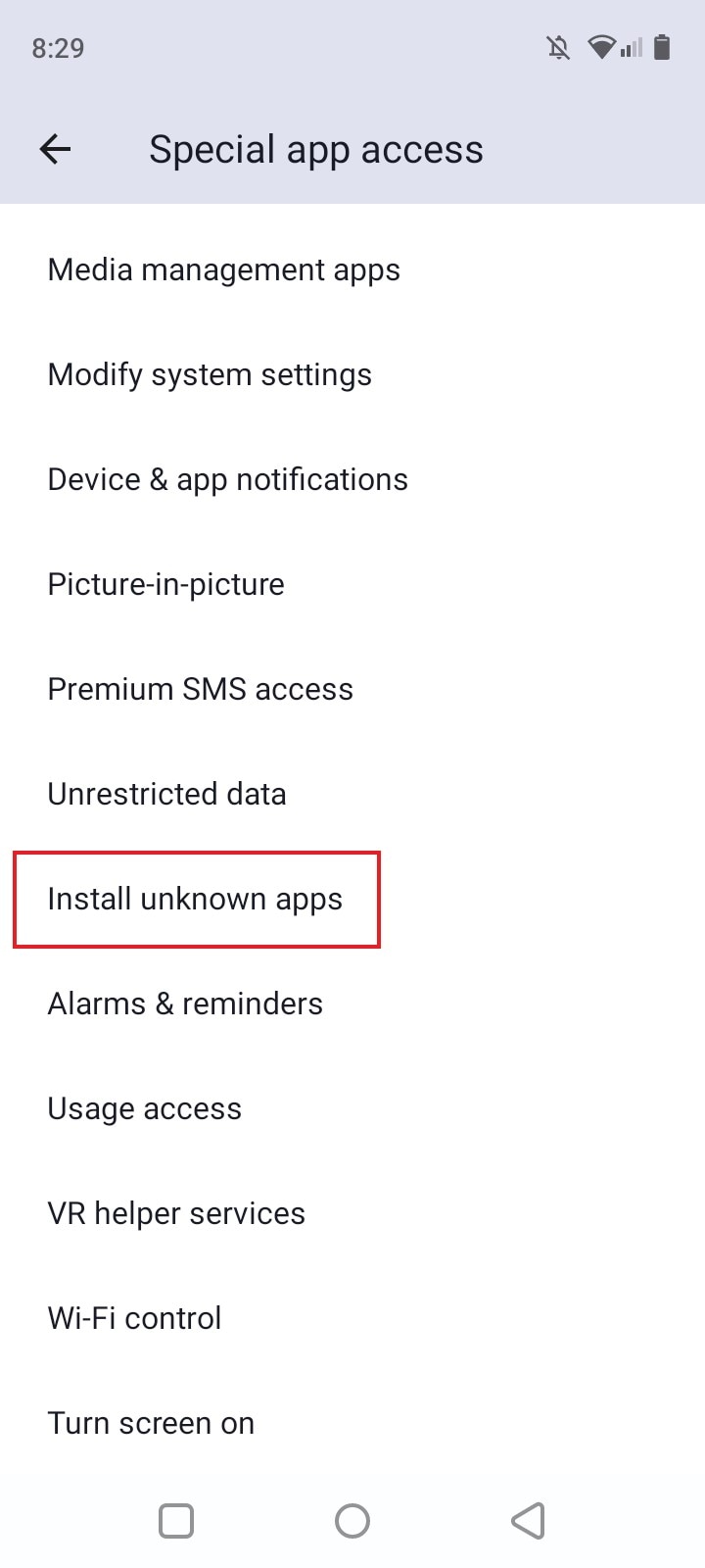 install unknown apps