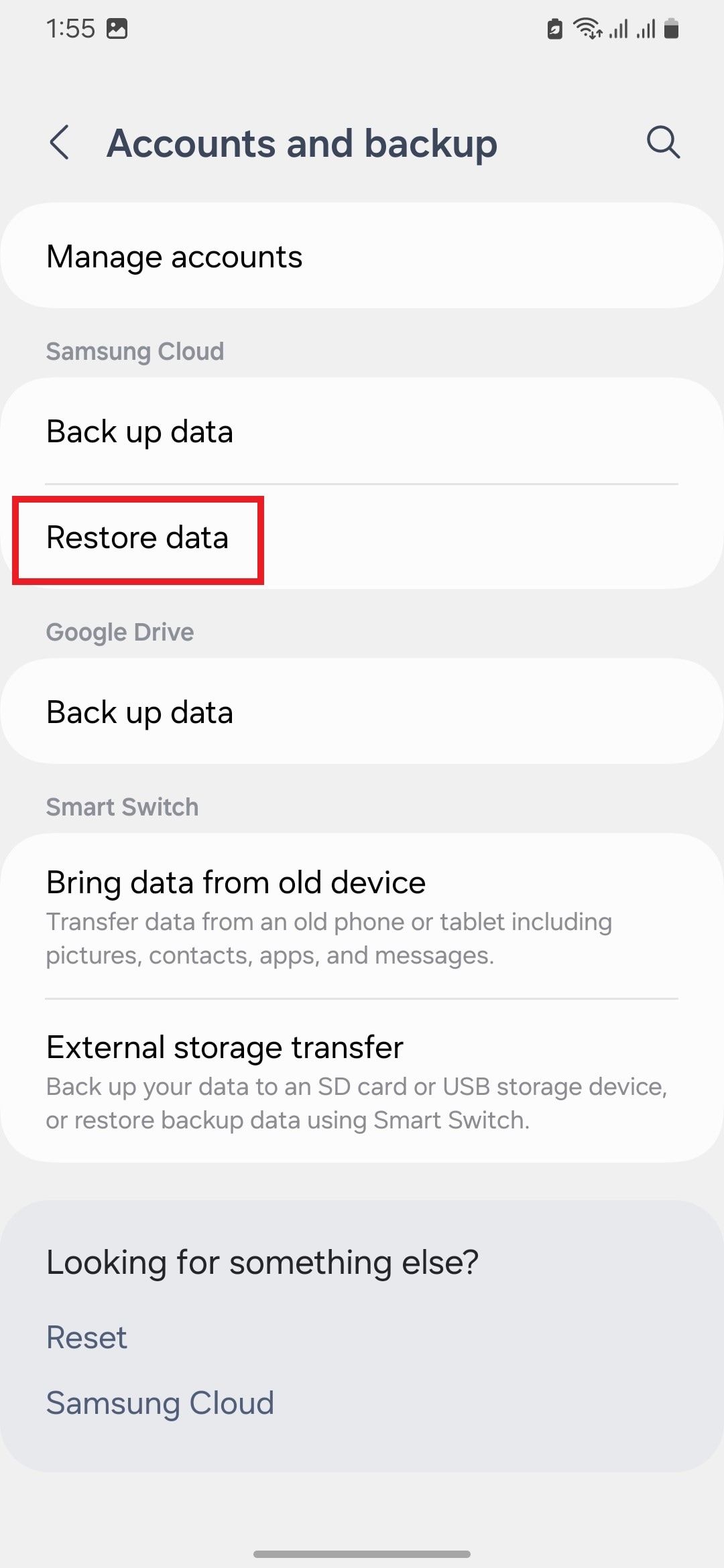 restore data