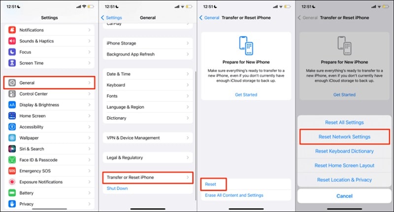 reset network settings new