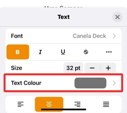 click text color