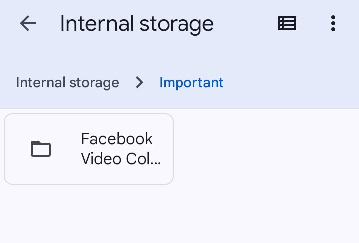 facebook video folder