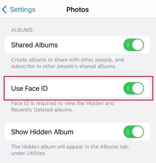 use face id