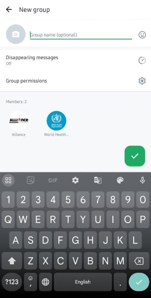 add group name and icon