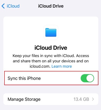 sync icloud drive