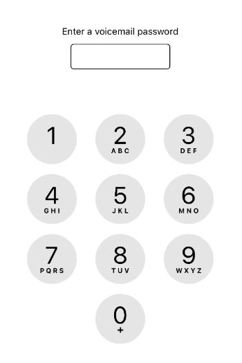 voicemail password