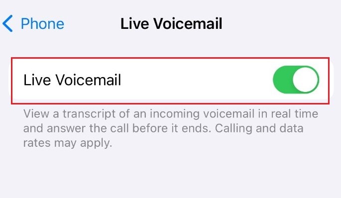 live voicemail