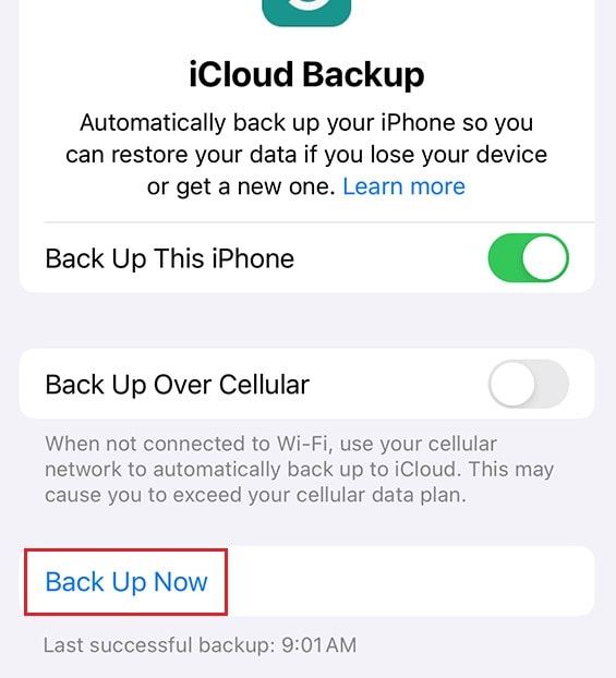 backup to icloud