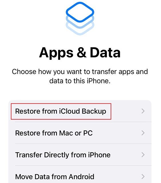 restore from icloud backup