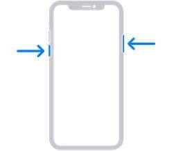 restart iphone x and later