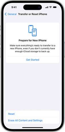 transfer or reset iphone