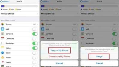 enable contacts to restore contacts on iphone