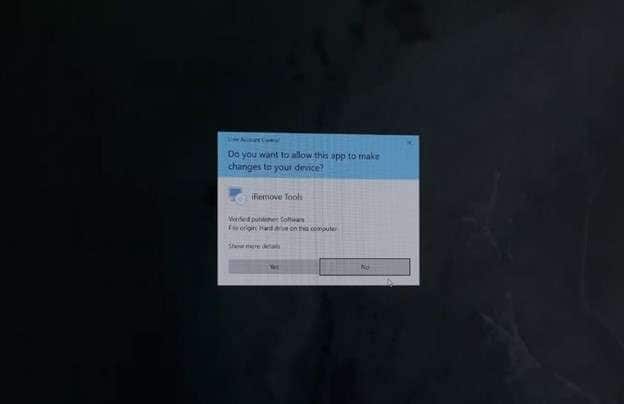 click on yes to permit the iremove tools to install