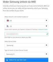 input your imei number