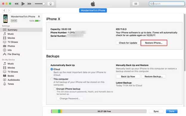 itunes recovery mode restore