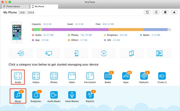 Transfer Music to iPhone from PC with AnyTrans-1 