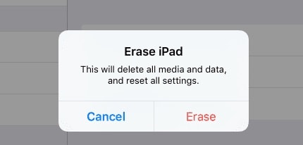 erase ipad confirm