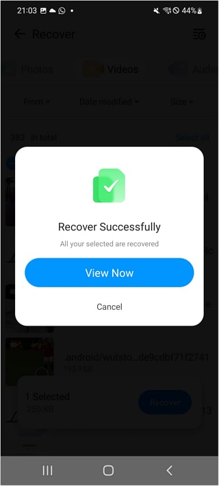 recover successfully