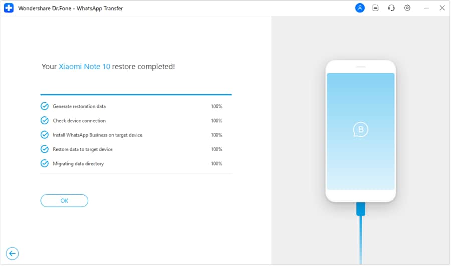 conclude whatsapp business restore