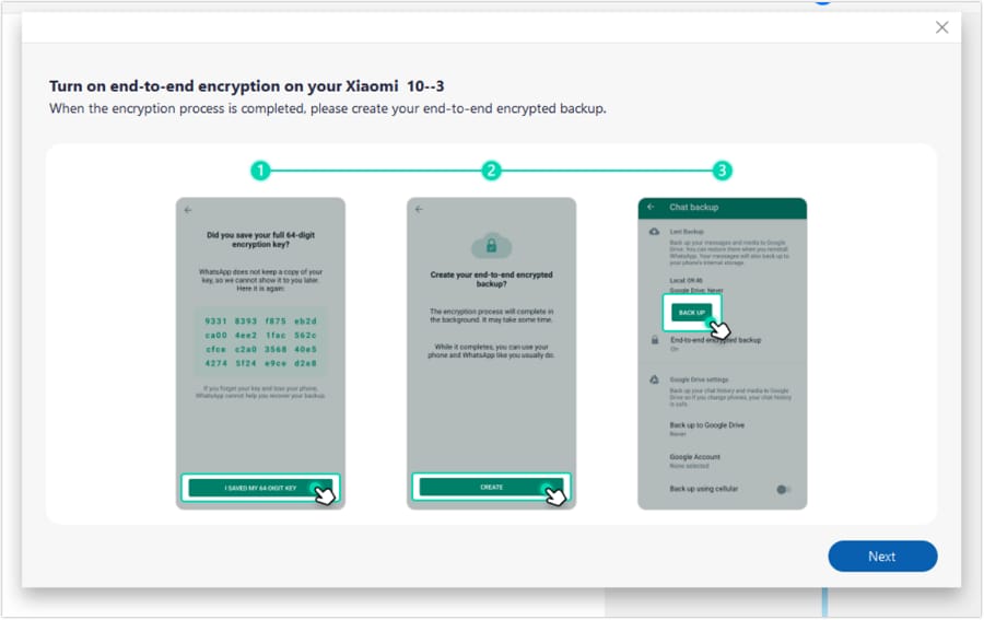 Create whatsapp backup