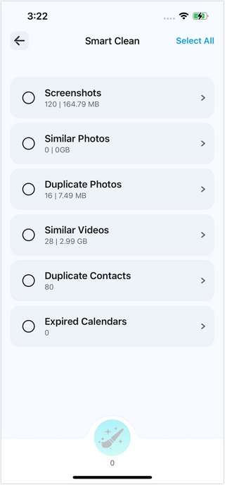 photos contacts and calendar events